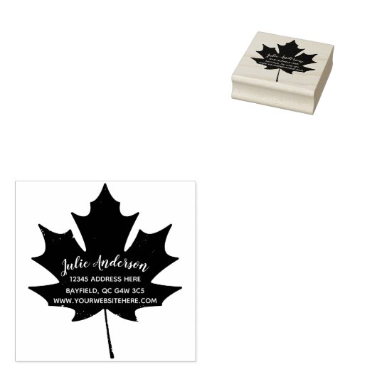 Ahornleaf Kanadische Rücksendeadresse Holz Art Gum Gummistempel (Stempel)