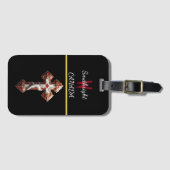 Ahornleaf mit Kreuz besetzt Gepäckanhänger (Vorderseite (Horizontal))