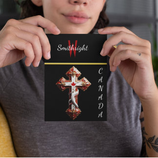 Ahornleaf mit Kreuz besetzt Postkarte