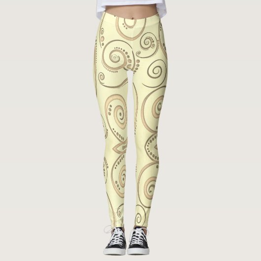 Ahornleaf Nahtloses Muster Leggings (Vorderseite)