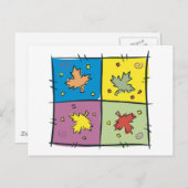 Ahornleaf Pop Art Postkarte (Vorne/Hinten)