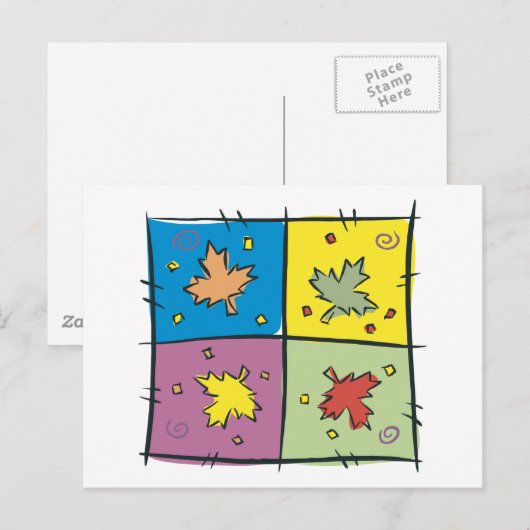 Ahornleaf Pop Art Postkarte (Vorne/Hinten)