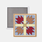 Ahornleaf Quilt Muster Square Magnet (Vorderseite/Rückseite)