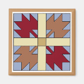 Ahornleaf Quilt Muster Square Magnet (Vorne)