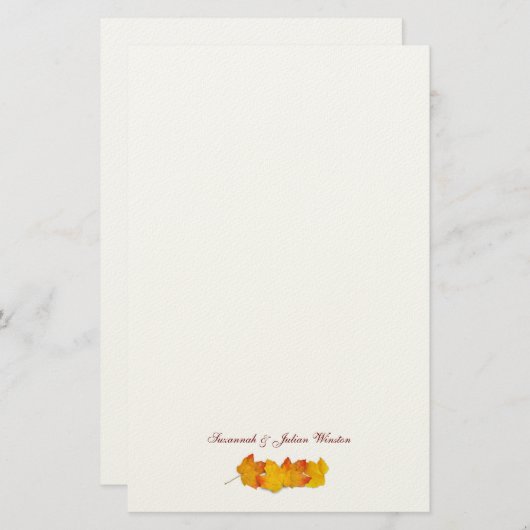 Ahornleaf-Signatur fällt als Schreibpapier ein Briefpapier (Vorne/Hinten)