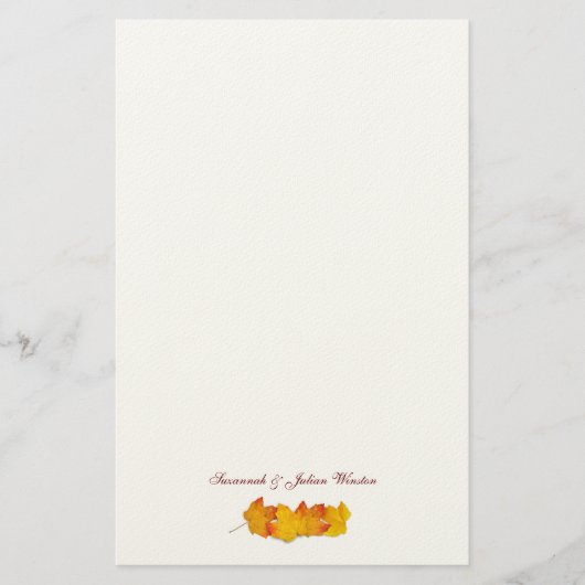 Ahornleaf-Signatur fällt als Schreibpapier ein Briefpapier (Vorderseite)