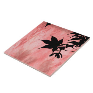Ahornleaf Silhouette Roter Marmorkachel Fliese