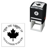 Ahornleaf Silhouette Round Library Name Permastempel (Beispiel)