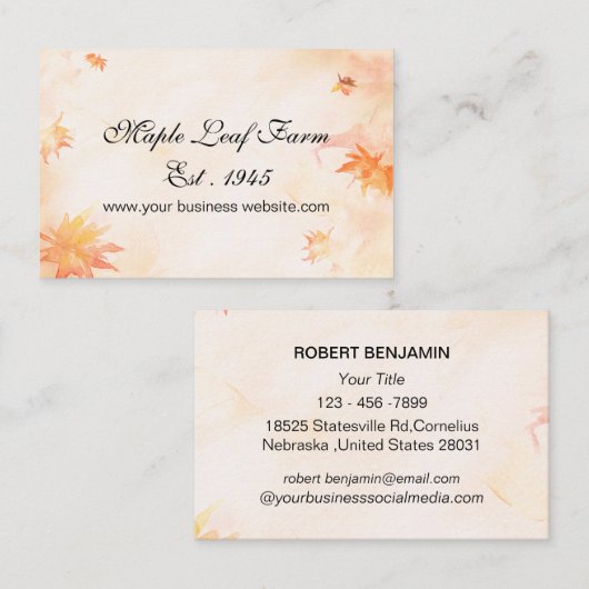 Ahornleaf Visitenkarte (Vorne/Hinten)