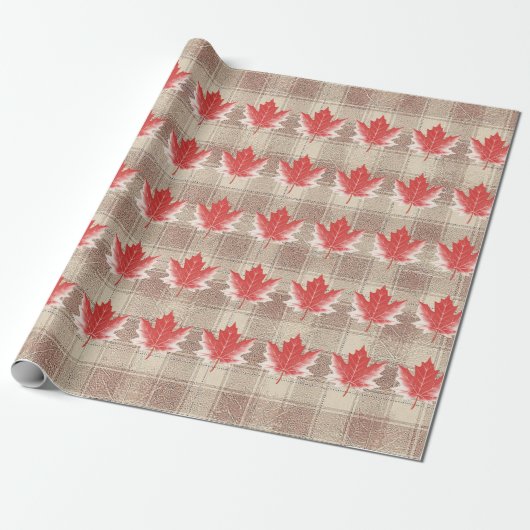 Ahornleaf-Wrapping Paper Flat Sheet Set 3 Geschenkpapier (Ungerollt)