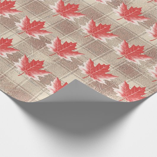 Ahornleaf-Wrapping Paper Flat Sheet Set 3 Geschenkpapier (Ecke)