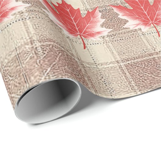 Ahornleaf-Wrapping Paper Flat Sheet Set 3 Geschenkpapier (Rolleneckpunkt)