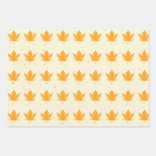 Ahornleaf-Wrapping Paper Flat Sheet Set 3 Geschenkpapier Set (Vorderseite 2)