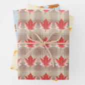 Ahornleaf-Wrapping Paper Flat Sheet Set 3 Geschenkpapier Set (Beispiel)