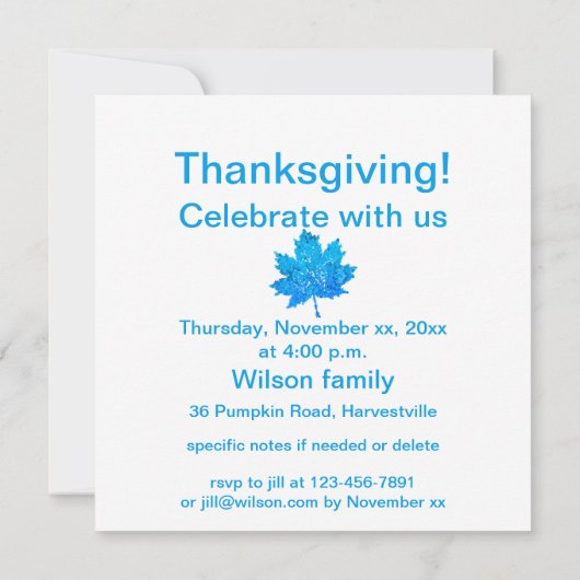 Ahornleder Einladung (Rückseite)