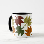 Ahornleder-Quiltmuster-Design 1 Tasse (Vorderseite Links)
