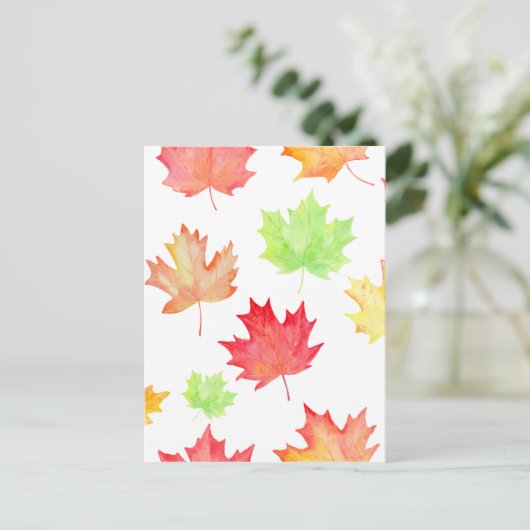 Ahornmuster Postkarte (Stehend Vorderseite)