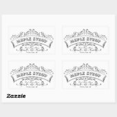 Ahornsirup Alt modische Scroll bearbeitbares Etike Rechteckiger Aufkleber (Blatt)