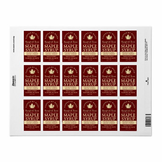 Ahornsirup auf der Adresse oder dem Versandschild  Adressaufkleber (Vorne)