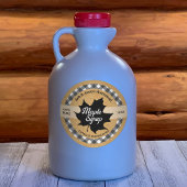 Ahornsirup Black Leaf Buffalo Kariert Kraft Runder Aufkleber