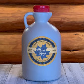 Ahornsirup Blue Leaf Buffalo Kariert Kraft Runder Aufkleber