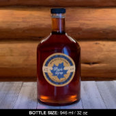 Ahornsirup Blue Leaf Buffalo Kariert Kraft Runder Aufkleber