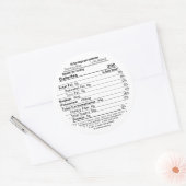 Ahornsirup Circular Nutrition Facts Label 2020 Runder Aufkleber (Umschlag)