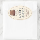 Ahornsirup-Creme-Süßzucker-Etikett mit Eimer Ovaler Aufkleber (Tasche)