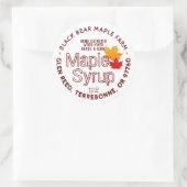 Ahornsirup-Etikett aus Holz mit Ahorn-Blätter Runder Aufkleber (Tasche)