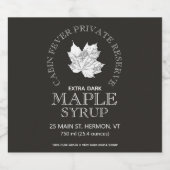 Ahornsirup-Etikett (dunkel) Alkoholflaschenetikett (Einzelnes Label)