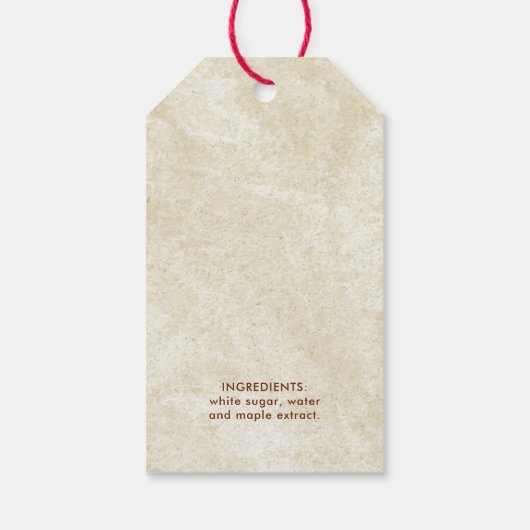Ahornsirup-Etikett mit Blatt Geschenkanhänger (Rückseite)