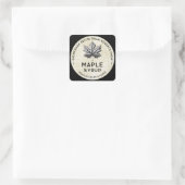 Ahornsirup-Etikett mit Blatt Quadratischer Aufkleber (Tasche)