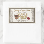 Ahornsirup-Etikett mit Nährwertangaben Elfenbein Rechteckiger Aufkleber (Tasche)