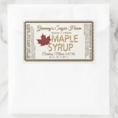 Ahornsirup-Etikett mit Nährwertangaben Elfenbein Rechteckiger Aufkleber (Tasche)