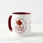 Ahornsirup-Etikett mit rotem Ahornleaf Tasse (Vorderseite Links)