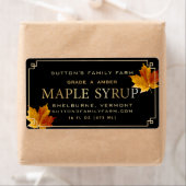 Ahornsirup-Etikett Schwarze goldene Grenze farbige (Insitu)