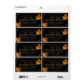 Ahornsirup-Etikett Schwarze goldene Grenze farbige (Vorne)