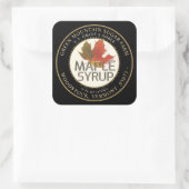 Ahornsirup farbenfrohe Ahornleaf gepunktete Grenze Quadratischer Aufkleber (Tasche)