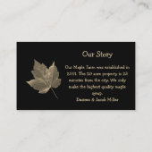 Ahornsirup Farm Beige Schwarzes Land Rustikal Visitenkarte (Rückseite)