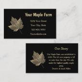 Ahornsirup Farm Beige Schwarzes Land Rustikal Visitenkarte (Vorne/Hinten)