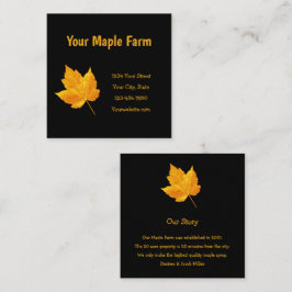Ahornsirup Farm Gold Gelb Schwarzes Land Rustikal Quadratische Visitenkarte
