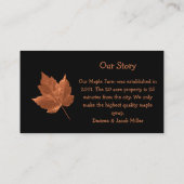 Ahornsirup Farm Rustikales braunes schwarzes Land Visitenkarte (Rückseite)