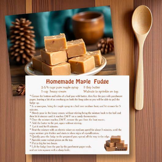 Ahornsirup-Fudge-Rezept Postkarte