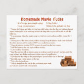 Ahornsirup-Fudge-Rezept Postkarte (Rückseite)