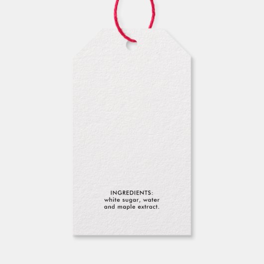 Ahornsirup Geschenkanhänger (Rückseite)