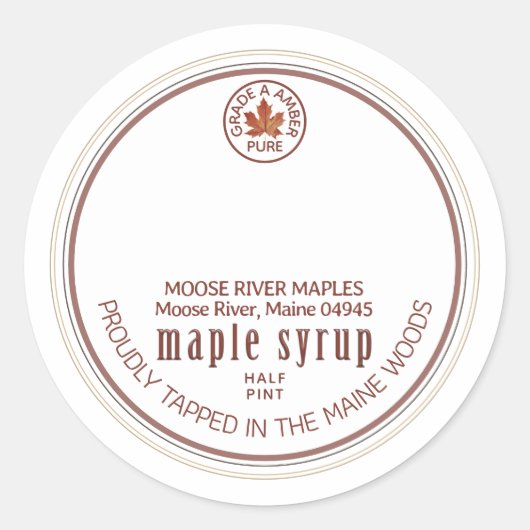 Ahornsirup Gestochen Bäume Ahornblättriger Goldran Runder Aufkleber (Vorderseite)