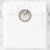 Ahornsirup Gestochen Bäume Ahornblättriger Grunge Runder Aufkleber (Tasche)