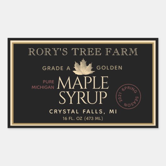 Ahornsirup Gold und schwarzer Ahorn Rechteckiger Aufkleber (Vorderseite)