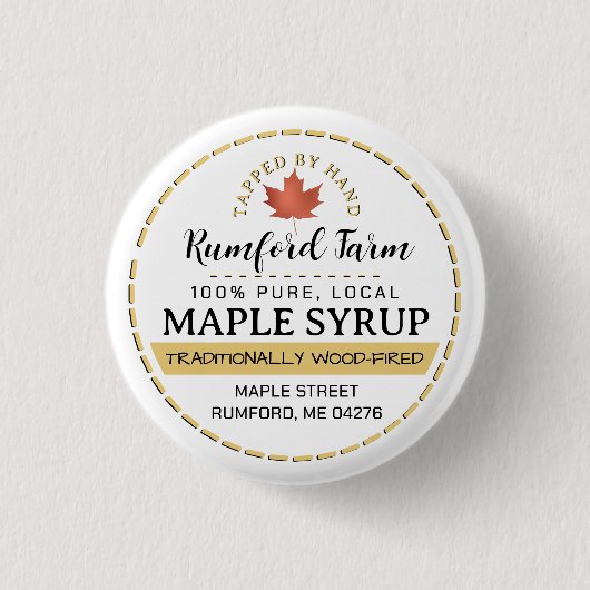 Ahornsirup-Goldleaf für den Bauernmarkt Button (Vorderseite)