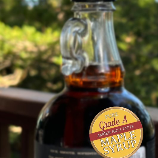 Ahornsirup-Grade für das leere Etikett Goldgrenze Runder Aufkleber